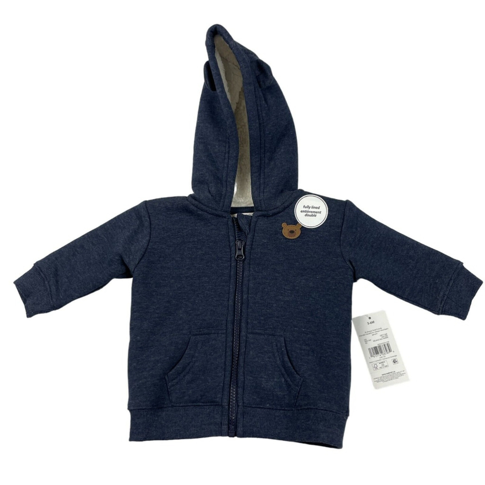 George Hoodie Babies 3-6 Months Blue Polyester Long Sleeve Hooded Drawstring